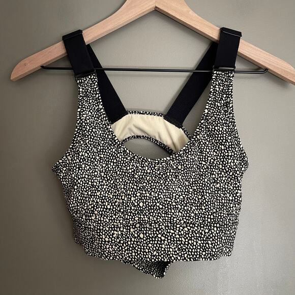 Varley Edris Sports Bra Mixed Pebble Size XS Black Cream Dot Print Cute Chic Gym - Picture 4 of 16